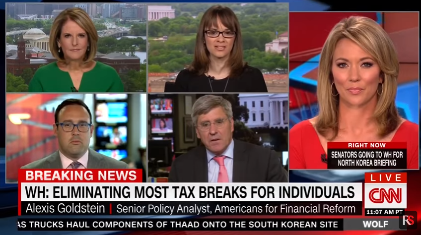 AFR in the News: Trump’s Tax Plan Slashes Taxes for Big Banks, is a Disaster for American workers (CNN)