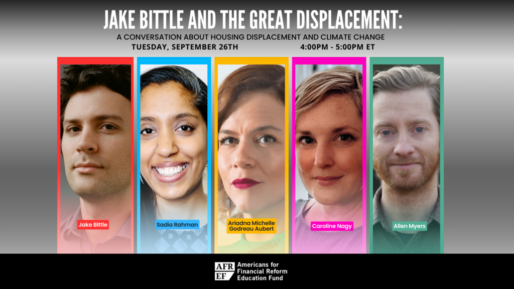 Events: Jake Bittle and The Great Displacement: a Conversation about Housing Displacement and Climate Change
