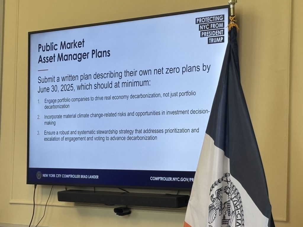 Press Release: NYC Comptroller Brad Lander Announces Asset Manager Accountability Policy on Earth Day