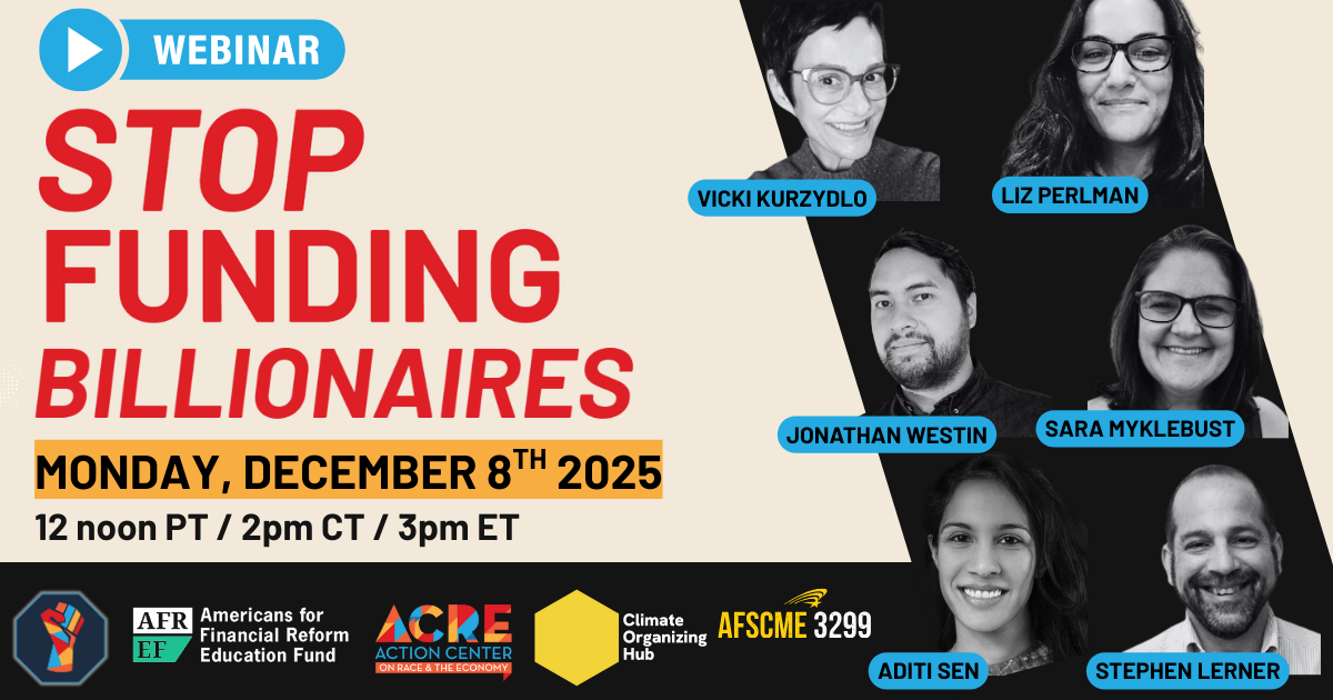 Stop Funding Billionaires Webinar